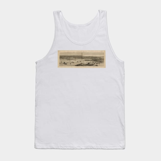 Vintage Pictorial Map of Newport RI (1873) Tank Top by Bravuramedia